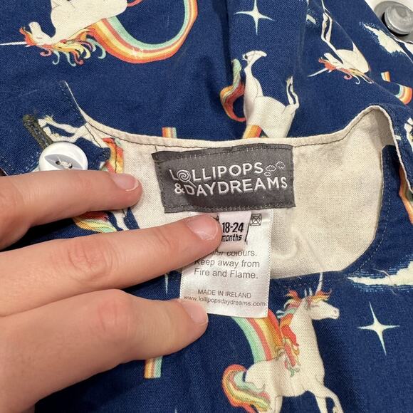 Lollipops & Daydreams Navy Blue Unicorns & Rainbows Tank Dress - Picture 6 of 6